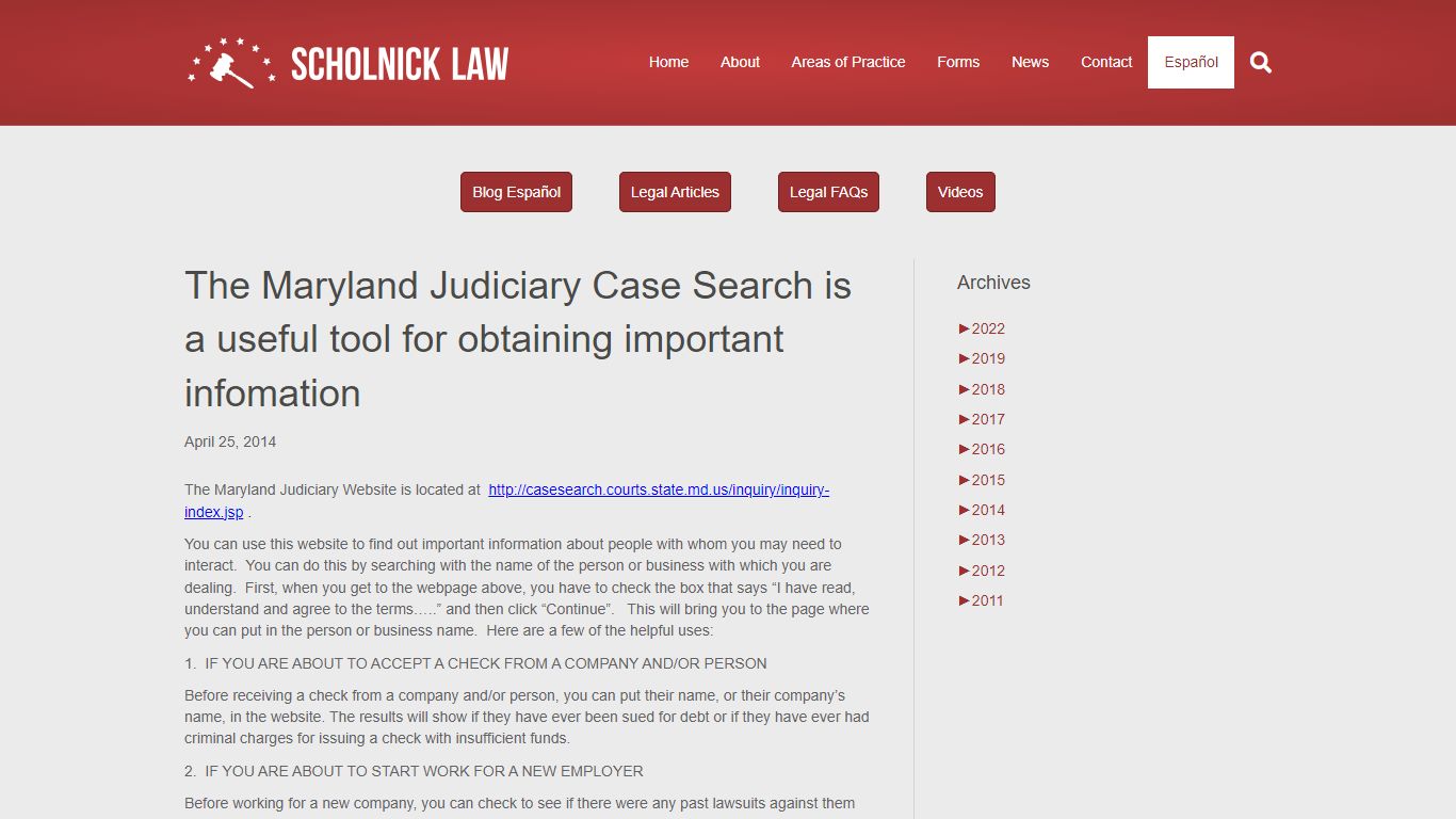 The Maryland Judiciary Case Search is a useful tool for obtaining ...